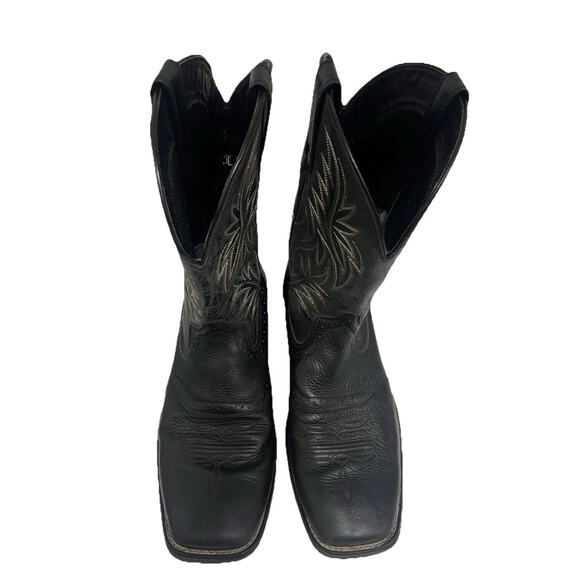 Ariat Rebel Black Leather Square Toe Western Roper Cowboy Boots Mens US 13D main image 9